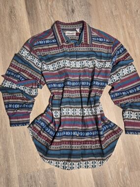 Aztec Western BOHO Button-Up Shirt Cabin Creek Women Size 20 XL-XXL